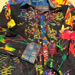 Robert Graham Embroidered Classic Fit XXL button down long sleeve shirt